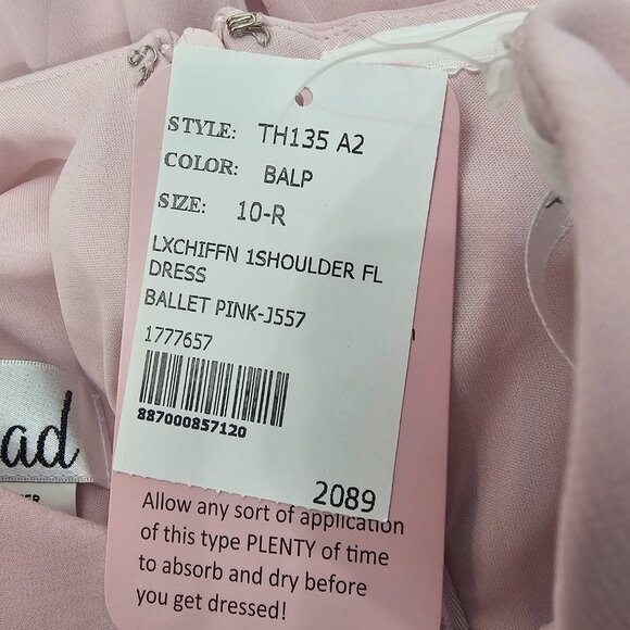 Thread Women's Pink One Shoulder Circle Skirt Chiffon Maxi Dress Size 10R NWT - Picture 13 of 16